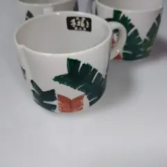 昭和レトロ 九谷焼 美山窯 手描き カップ3個 セット