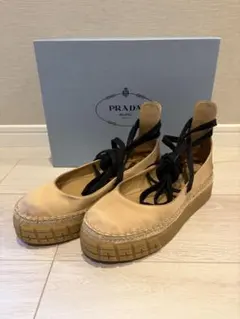 PRADA サテン エスパドリーユ レースアップ サンダルのサムネイル