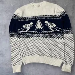 アメリカ古着ST JOHN’BAYスキー柄ニットセータースキー柄　S