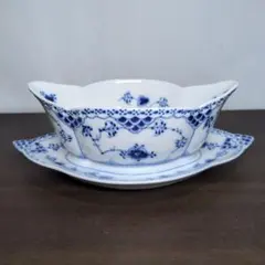 ロイヤルコペンハーゲン ブルーフルーテッド ハーフレース ソースボート