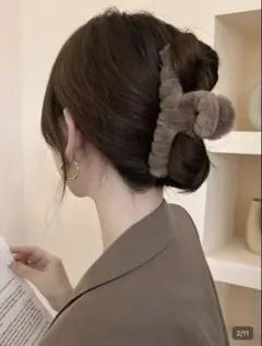 ファー素材 ヘアクリップ ヘアバンド 3個セット