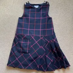 Jacadi ジャンバースカート ネイビー赤チェック