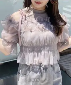 【即日発送】NOMAE カットアウトオフショルイヤードトップス シアートップスのサムネイル