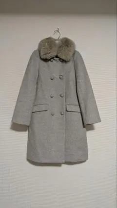 KUMIKYOKU フォックスファー ウールアンゴラコート S1 150 グレー