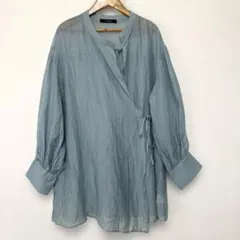 wcloset レディース　シアー　ブラウス　透け感　夏　羽織　上品　ブルー　Fのサムネイル