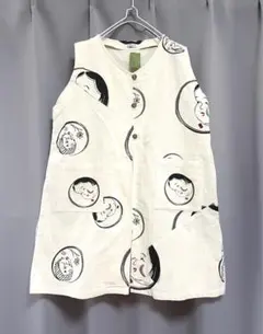 おかめひょっとこ和柄ベスト ジレ 個性的 ゆったり レトロ モダン 大きいサイズのサムネイル