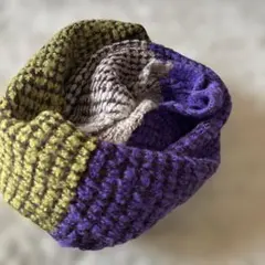 ミックスカラー　スヌード　紫・緑・灰色・　ピンク