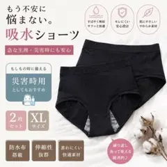 吸水ショーツ 2枚セットXLサイズ 生理 災害 抗菌　サニタリー