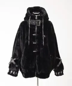 レフレム ベルト付きハイネックファーパーカー