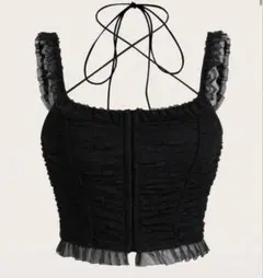 SHEINバレエ風 レース ギャザー タンクトップ