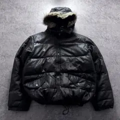 archive FUR DOWN JACKET 短丈 Y2K 光沢 ギャル　お兄