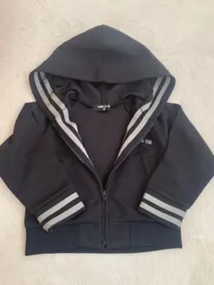 COMME CA ISM フード付き黒スウェットパーカー