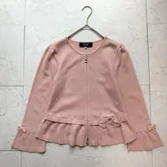 M'S GRACY エムズグレイシー リボン付きダブルジップニットカーディガン M'S GRACY/エムズグレイシー ダブルジップカーディガン リボン付き 赤