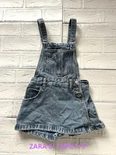 ZARA デニムオーバーオールショートパンツ