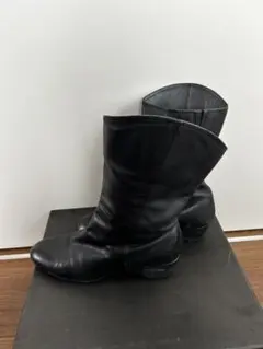 fitfitブラック レザー ショートブーツのサムネイル