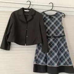 黒ジャケットとチェックドレスセット
