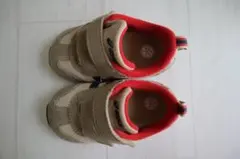 アシックス　スクスク　アイダホ BABY ベージュ/ネイビーブルー 13.0cm