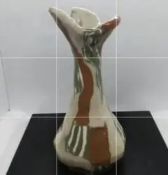多色陶器の口の形が変わった 花瓶［作品 No.326］