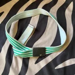 古着 ガチャベルト グリーン ストライプ ミント Y2K
