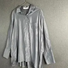 Boujeloud グレー 透け感 長袖シャツ FREEサイズ 光沢感 春夏のサムネイル