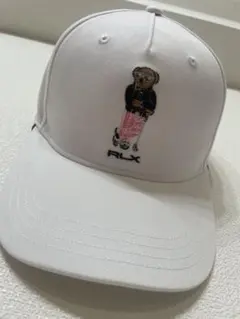 RLX RALPH LAUREN ゴルフベア キャップ ホワイト 刺繍 ゴルフ