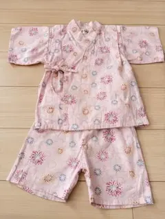 ピンク甚平 110cm 花火　ハート