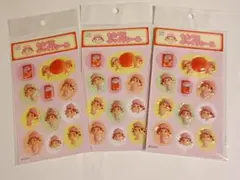 不二家　ももぺこ　ぷっくりシール　ペコちゃん　3点セットのサムネイル