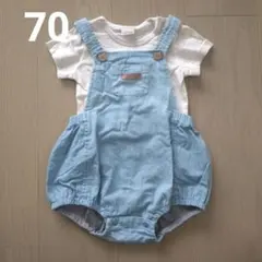 petit main ショートサロペットセット 70