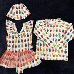 Ocean＆Ground 水着&ラッシュ&帽子3点セット　100㎝　美品
