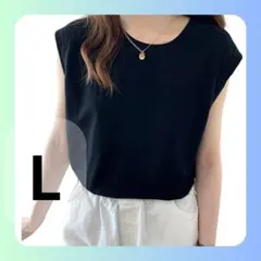 Tシャツ　フレンチスリーブ 白 黒 ノースリーブ 韓国　レディース