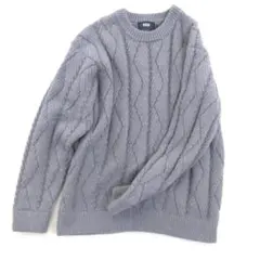 AZUL BY MOUSSY ニット グレー ケーブル柄 Lサイズ クルーネックのサムネイル