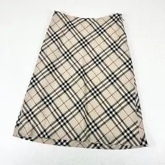 バーバリーブルーレーベル ノバチェック ベージュ スカート 膝丈　三陽商会　S