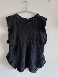 ZARA ノースリーブ　ブラック　ニット