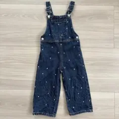 ZARA ハート刺繍　デニムオーバーオール