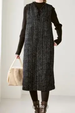 ROPE PICNIC ツイード　ワンピース　ジャンパースカート