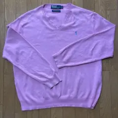 Polo by Ralph Lauren Vネックニット XL ピンク　メンズ