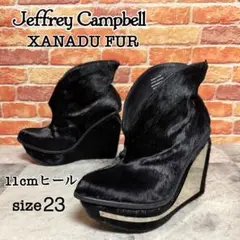 Jeffrey Campbell ハラコ ブーティ 厚底 個性派 美品 黒 希少のサムネイル