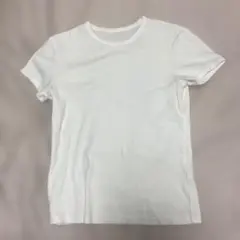 ユニクロ ソフトリブクルーネックＴ　白