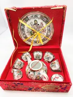 年代物、中国茶道具　茶器セット　ティーポットと茶碗　中国ミニ茶器セット