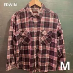 90's EDWIN チェック柄ビンテージネルシャツMサイズ