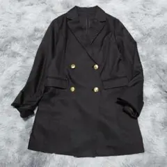 美品 12 Agenda ブラック ダブル テーラードジャケット ゴールドボタンのサムネイル