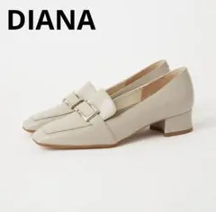 【ダイアナ】スクエアローファー ダークベージュ/カーフ DIANA