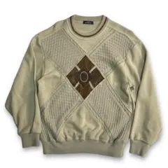 レア【VINTAGE】90s~ ダイヤ柄 ニット切替 レトロビンテージニット
