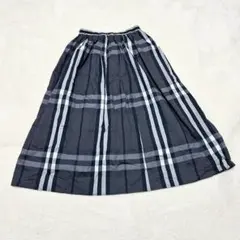 yt368 良品✨エニィファム ミモレ丈チェック柄スカート フレア ウエストゴム