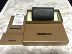 【新品未使用】BURBERRY ブラック レザー キーケース