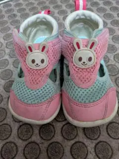 ミキハウス ベビーサンダル ピンク/グリーン