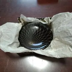 黒地金網模様漆器皿5枚セット