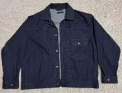 濃紺 デニムジャケット ボタン付き