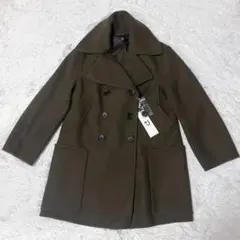 【新品】ユニクロ　+J ジルサンダー　ダブルフェイスピーコート　オリーブ　L