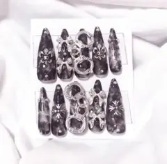 ネイルチップ 現品 地雷系 パンク 量産型 十字架 ゴテゴテ